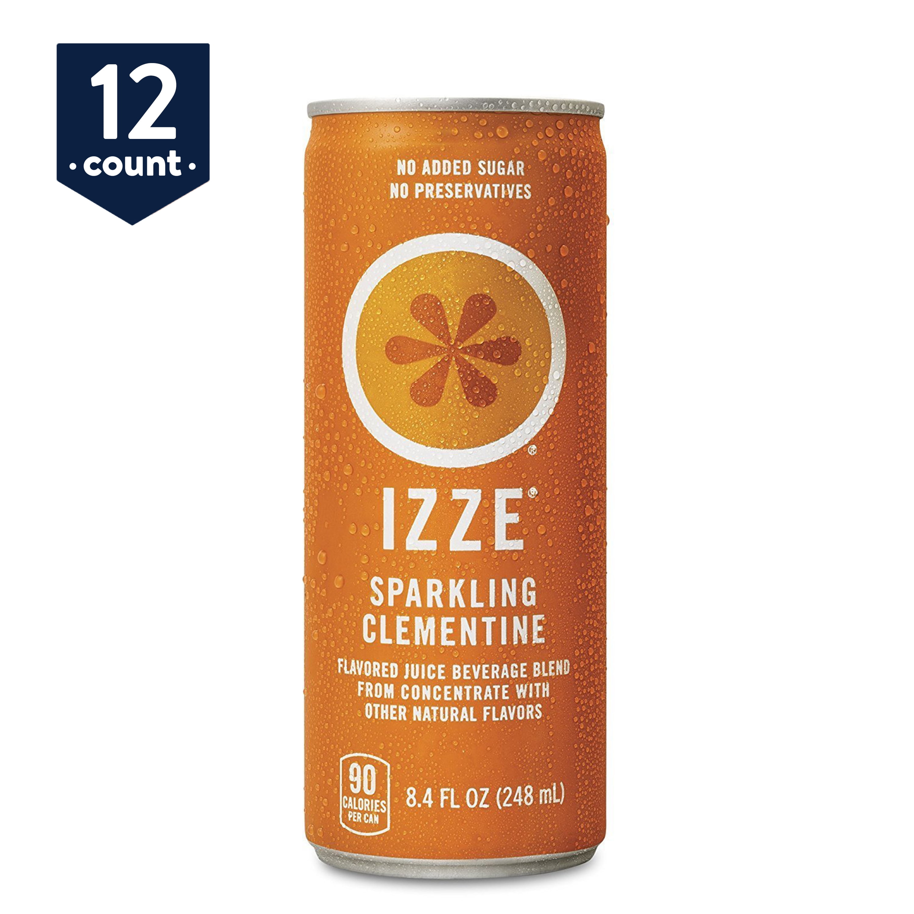 IZZE Sparkling Juice, Clementine, 8.4 oz Cans, 12 Count