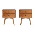 thumbnail image 5 of Walker Edison 2-Piece Solid Pine Wood Bedroom Nightstand Set in Caramel, 5 of 5