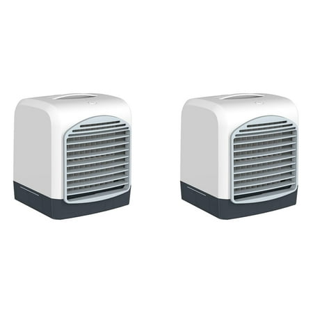 

2X Portable Mini Desktop Air Conditioner USB Small Fan Cooling Humidifier Aromatherapy Air Cooler with Ice Water Tank