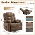thumbnail image 5 of Swivel Rocker Recliner, LEGAHOME Modern Manual Recliner Chair with Heat and Massage, 360° Swivel & 30° Rocking Nursery Guilder Recliner with Cup Holder, 22.8in Wide Seat, Brown, 5 of 9