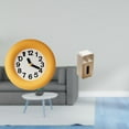 thumbnail image 2 of Reloj de pared redondo, silencioso, para dormitorio. Caja de pañuelos de piel sintética. Caja de almacenamiento de toallas de papel de madera. Ideal p, 2 of 8