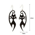 thumbnail image 5 of UDIYO 1 Pair Dangle Earrings Cat Shape Dress Up Jewelry Horrible Black Hook Earrings for Halloween, 5 of 6