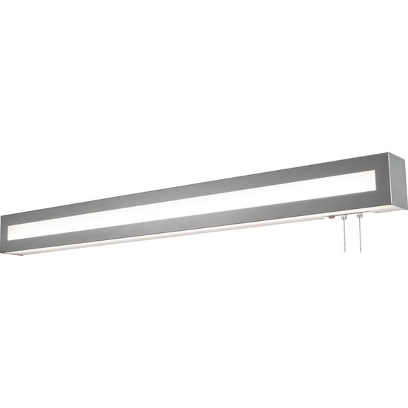 AFX Hayes 4-feet Satin Nickel LED Overbed Fixture, White Acrylic Shade