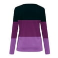 thumbnail image 5 of Womens Long Sleeve V Neck Soft T Shirts Plain Tunic Casual Loose Fit Tops Spring Basic Tees (X-Large, Purple 02), 5 of 5