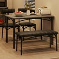 thumbnail image 2 of BeesClover Dining Table Set for 4, Kitchen Table and Chairs for 4, Rectangular Dining Room Table Set with Upholstered Bench for Small Space, Apartment, Dinner, Rustic Gray, 2 of 9