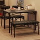 thumbnail image 2 of Yeshouse juego de mesa de comedor para 4 personas, mesa pequeña con banco tapizado y 2 sillas, diseño gris rústico, ideal para apartamentos, espacios pequeños y cenas familiares, 2 of 9