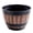 Perforated A, variant on OIUR Large Flower Pot Whiskey Barrel Design Plant Pot with Drainage Holes Saucer Lotus Planter Rustic Garden Pots for Herbs Outdoor Planting