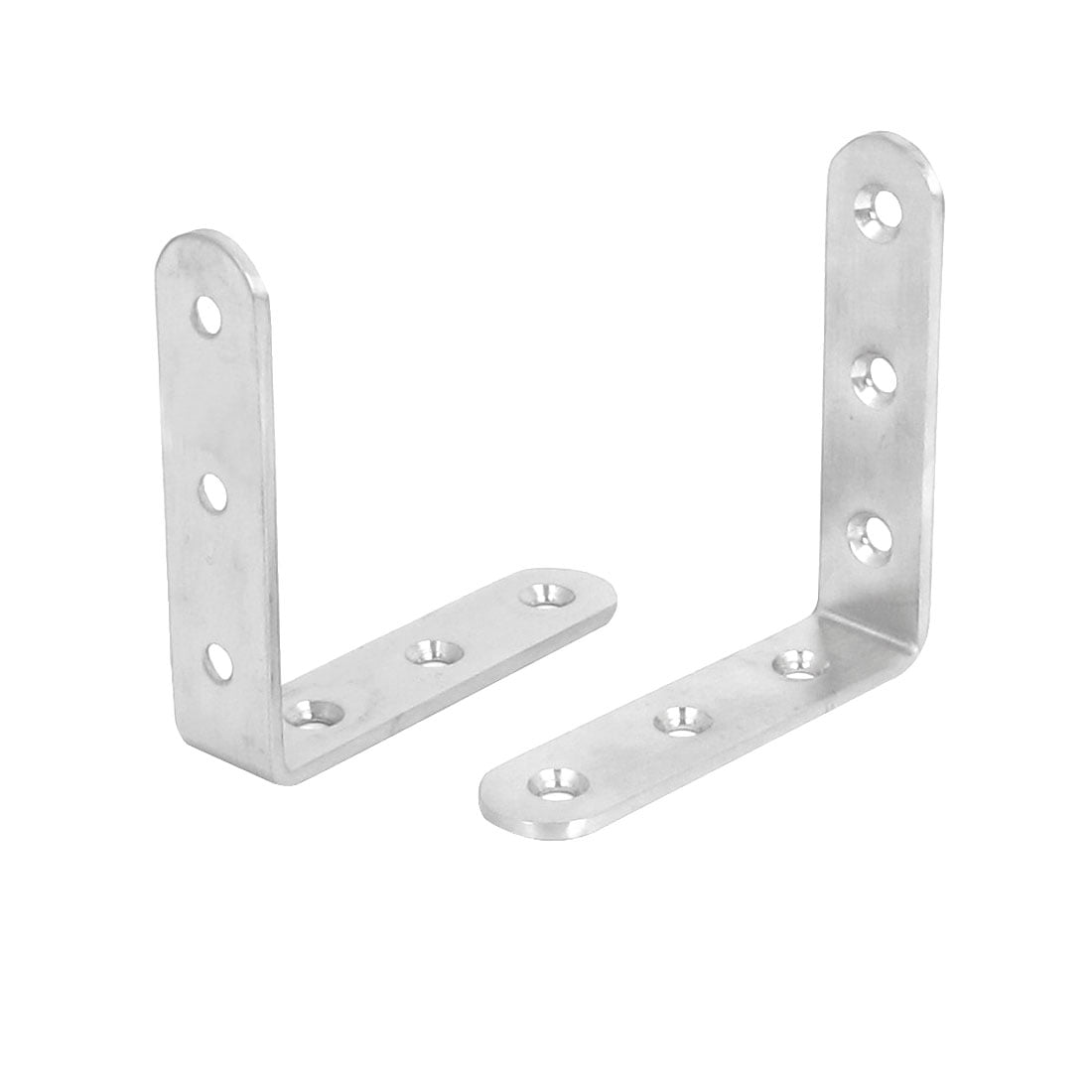 Shelf 90 Degree Angle Brackets Corner Braces Supports White Silver Tone 20 Sets 