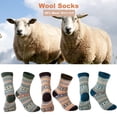 thumbnail image 3 of Holzlrgus 5 Pairs Womens Wool Socks Thick Knit Vintage Winter Warm Cozy Crew Socks Gifts, 3 of 6