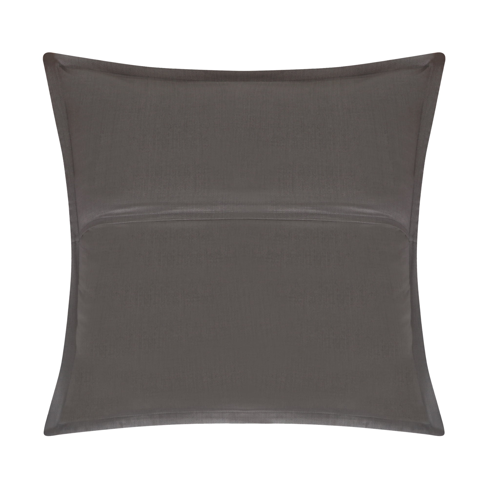 Delara GOTS Certified 100% Organic Cotton 2 Inch Flange Euro Sham Set of 2, 26"X26", Brown