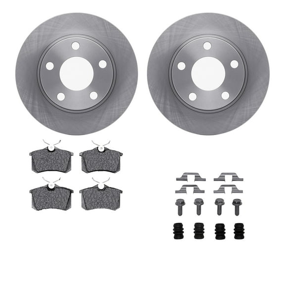 Dynamic Friction Company Rear Brake Rotors with 5000 Advanced Brake Pads includes Hardware 6512-73206
