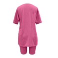 thumbnail image 7 of 2 Piece Short Sets for Women Summer Dressy High Slit Top Shirt Travel Vacation Airport Outfits Soft Vacation Workout Shorts Sets Matching Clothing, 7 of 7