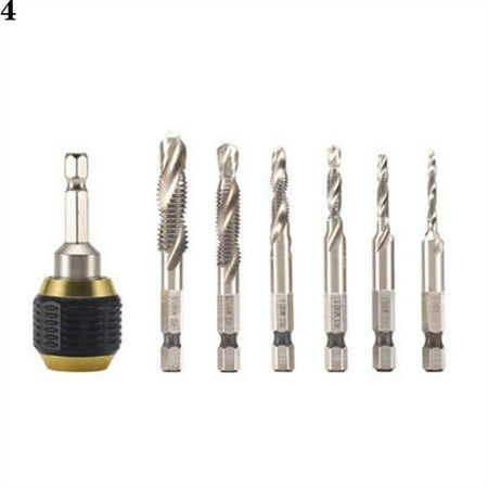 

Durable 60mm 1/4 Drill Bit Set Quick-change Adapters Quick Coupling Power Tool Hexagonal Shank Spiral Screw Tap 4