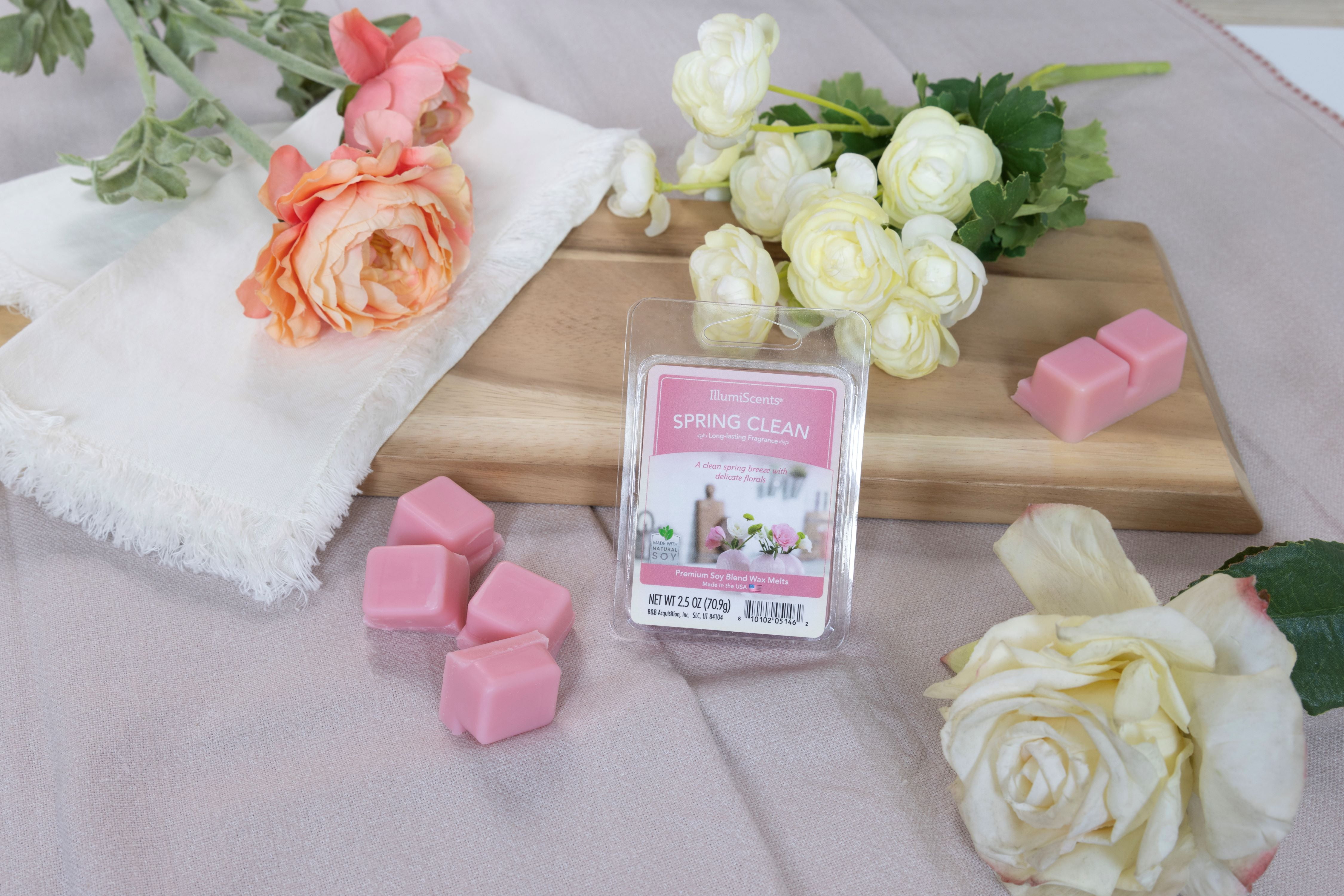 (4 pack) Spring Clean Wax Melt, IllumiScents, Highly Fragrant Soy Blend, 2.5 oz (1-Pack)