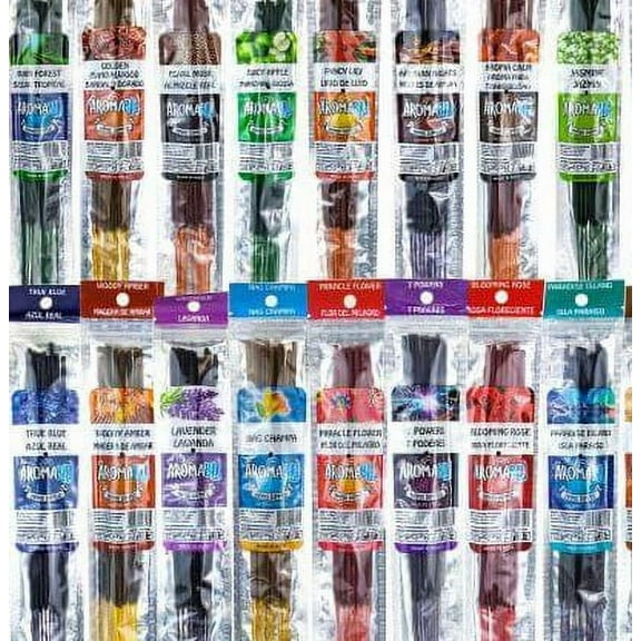10 Packs Assorted Scents AromaBlu 11" Hand Dipped Incense Sticks