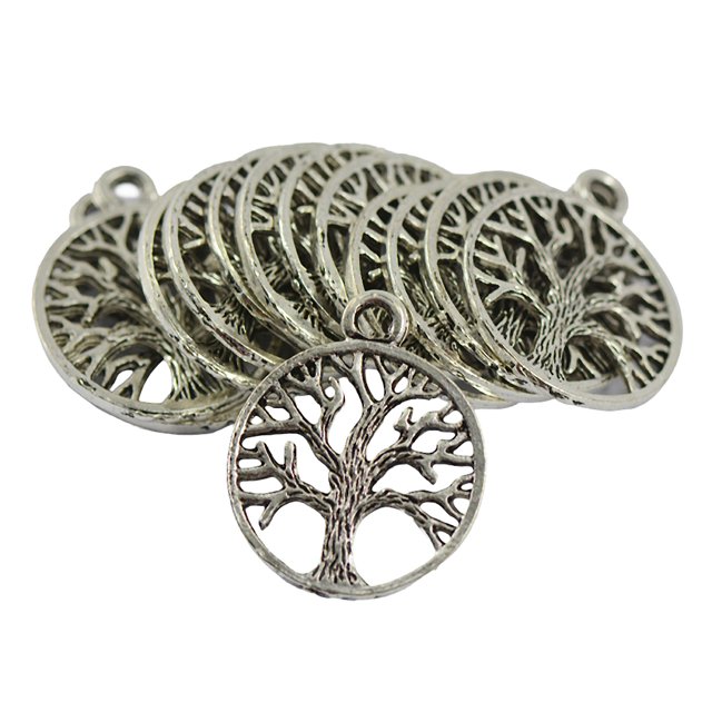 30pcs árbol de Vida Encantos Colgantes de Joyería étnica DIY Color Plata Antigua Sunnimix Hacer bricolaje