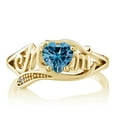 thumbnail image 2 of Gem Stone King 18K Yellow Gold Plated Silver Ring Persian Blue Moissanite Diamond (0.81 Cttw), 2 of 4