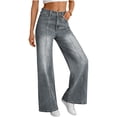 thumbnail image 4 of SBYOJLPB Women's Denim Pants with Side Straight Loose Back Pockets and Long-Length Jeans Pants, 4 of 7