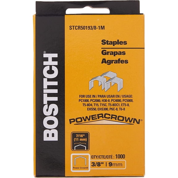 Bostitch PowerCrown Wide Crown Staples 7/16 in. W X 3/8 in. L 18 Ga.
