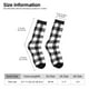 thumbnail image 2 of Balery Black White Plaid Calcetas Largas con Estampado para Hombre y Mujer – Suaves y Transpirables, Talla Única (US 5-11), 2 of 6