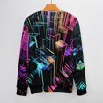 thumbnail image 3 of Geometric Lattice Fall Fashion 2024 Long Sleeve Crew Neck Business Casual Pullover Tops Trendy for Men And Women, 3 of 6