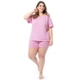 thumbnail image 2 of Fruit of the Loom Women's Soft and Breathable Short Sleeve Crew Top & Pajama Short Set, Sizes S-4X, 2 of 9