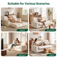 thumbnail image 6 of BEHOST 55" Loveseat Couch with Extra Deep Seats, Chenille 2-Seater Sofa with Side Storage & 2 Pillows, Cloud Sofa for Living Room & Small Spaces, White, 6 of 11
