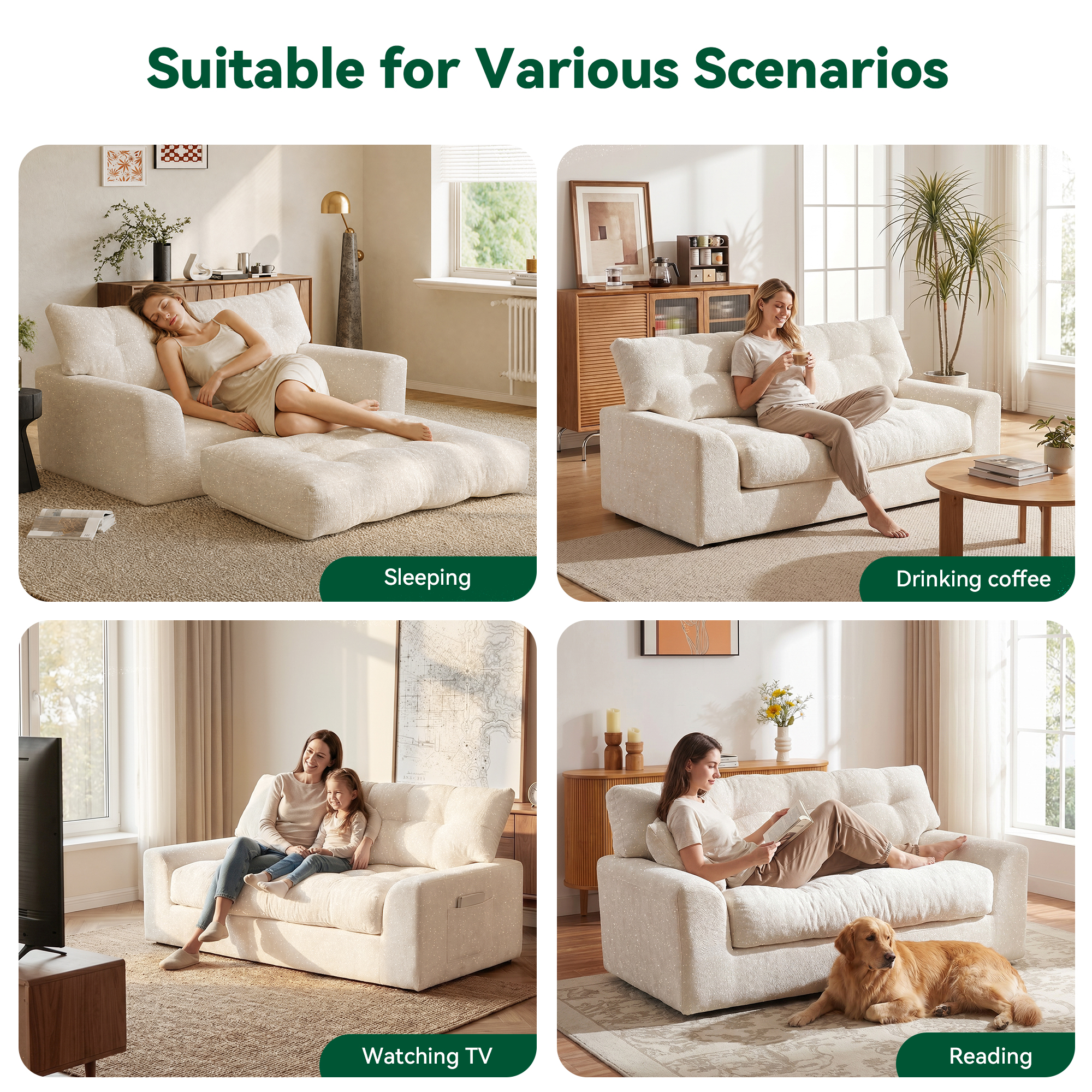 BEHOST 55 in Chenille Loveseat with Extra Deep Seats photo 6