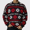 thumbnail image 2 of KeShDi Christmas Sweater Men Men's Casual Christmas Sweater Loose Drop Shoulder Long Sleeve Sweater Crew Neck Sweater Black 2X, 2 of 8