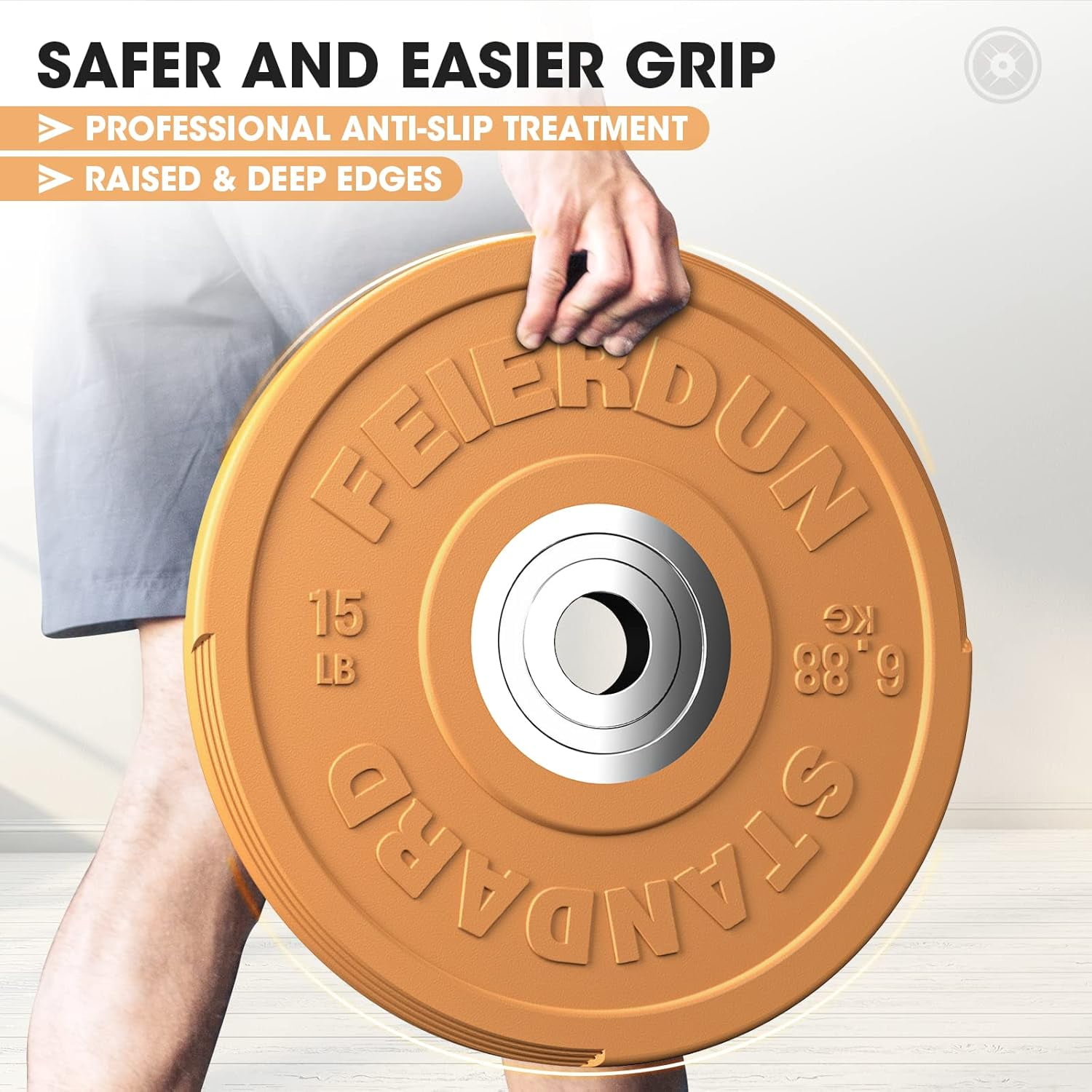2" Color Olympic Bumper Plate Weight Plate for Strength Training - 100% Virgin Rubber