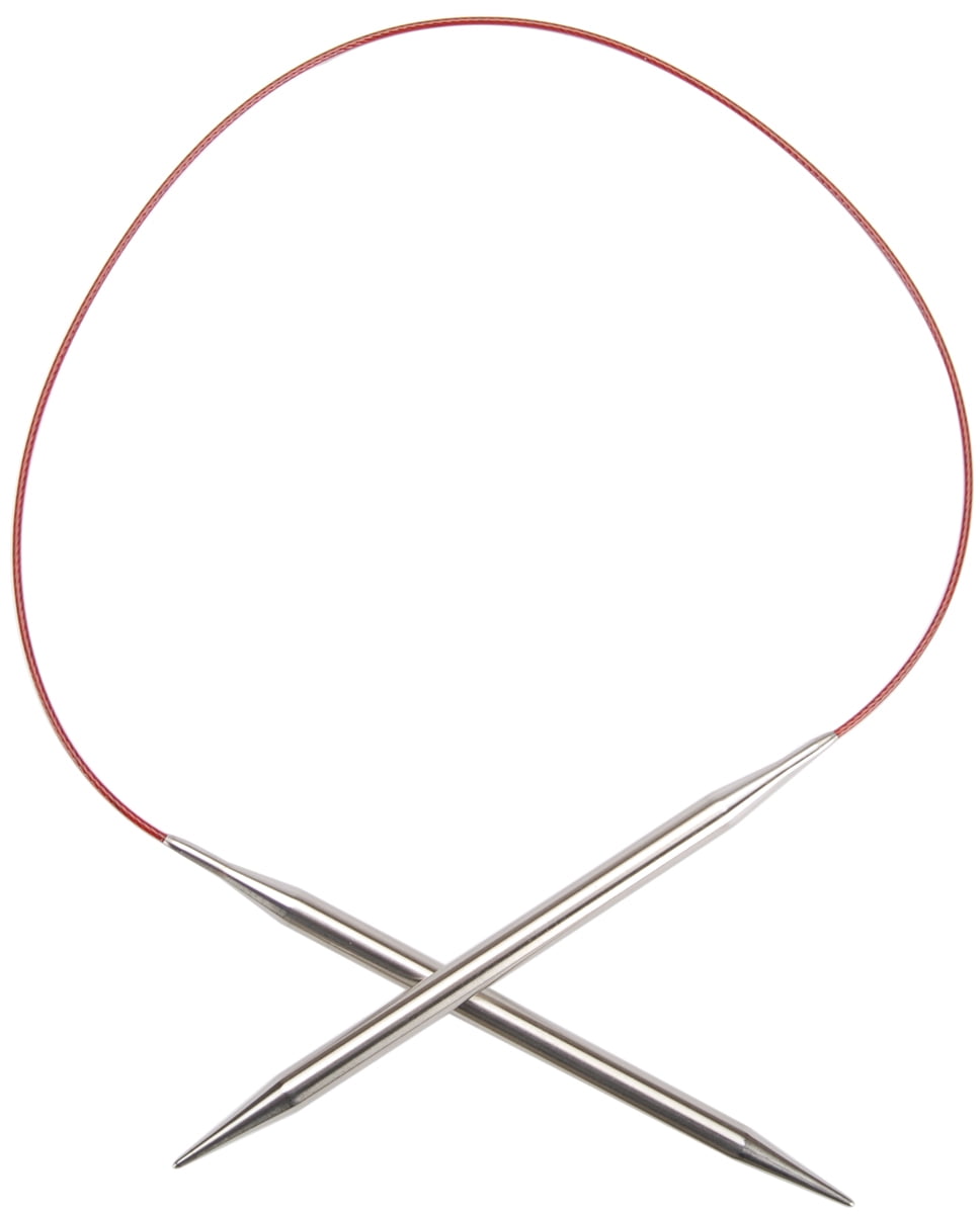 Red Lace Stainless Steel Circular Knitting Needles 24"Size 7/4.5Mm