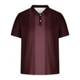 thumbnail image 2 of Felirenzacia Big and Tall Men's Moisture Wicking Polo, Short Sleeve Quick Dry Active Striped Golf Shirt, Wine,M, 2 of 5