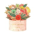 thumbnail image 1 of Bronzing Bouquet Three Greeting Card One Thought Flower Blooms Mother's Day Paper Carving Handmade Blessing Message Card, 1 of 4