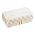 thumbnail image 2 of KLKCMS Velvet Jewelry Box Mini Earrings Holder Storage Box for Bracelets Necklaces Beige, 2 of 9