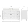 thumbnail image 4 of ARIEL Monroe 61 Inch Single Oval Sink Bathroom Vanity With Pure White Quartz Countertop 1.5 Inch Edge In White, 4 of 7