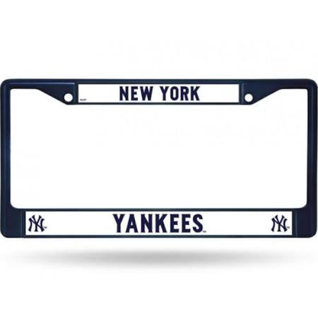 Navy Art Glass Frame - Rico Industries MLB Color License Plate Frame, New York Yankees
