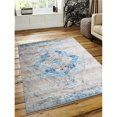 thumbnail image 1 of Rugsotic Carpets USM00061C0003A15 8 x 10 ft. Cross Weave Machine Woven Polyester Turkish Oriental Area Rug - Blue, 1 of 1