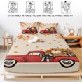 thumbnail image 5 of Queen Size Fitted Sheet Set - Thanksgiving Truck 3 Piece Bedding Sets 16" Deep Pocket Fitted Sheet with 2 Pillowcases, Fall Maple Leaves Pumpkins Floral Rustic Brushed Microfiber Hotel Bed Sheets, 5 of 9