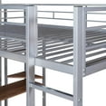 thumbnail image 3 of Bellemave Full Size Loft Bed with Desk and Shelves, Metal Loft Beds Frame Built-in 2 Ladders, Hight Loft Beds for Teens (Silver), 3 of 8