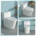 thumbnail image 2 of Elongated Toilet, Ceramic One Piece Toilet for Bathroom, 12-inch Rough-In, 1.24/1.43 GPF, Dual Flush with Soft Clsoing Seat, Powerful Dual Flush MAP 800g, White Bidet Toilet,Ceramic Two Piece Toilet, 2 of 16