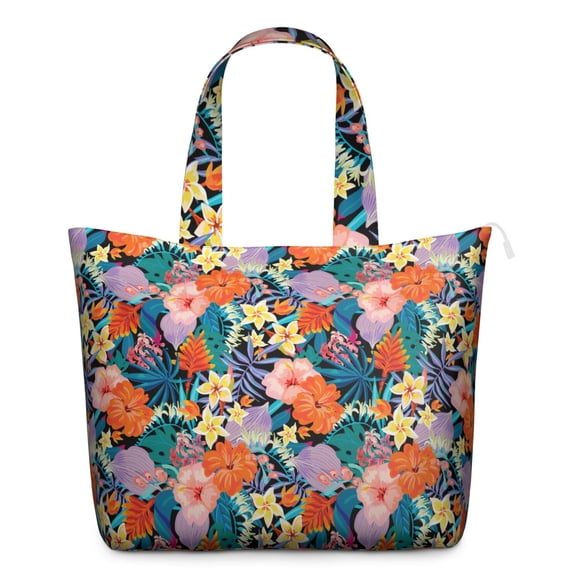 Vintage Botanical Floral Travel Bag Watercolor Flower Pattern Weekender Tote, , Large Capacity, Adjustable Strap
