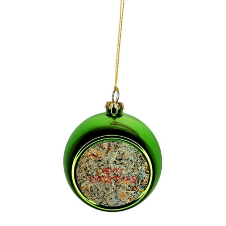 jackson pollock s abstract art with the words merry christmas bauble