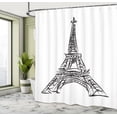 thumbnail image 5 of Ambesonne Eiffel Tower Shower Curtain, Famous European Tower, 69"Wx84"L, Charcoal Grey and White, 5 of 5