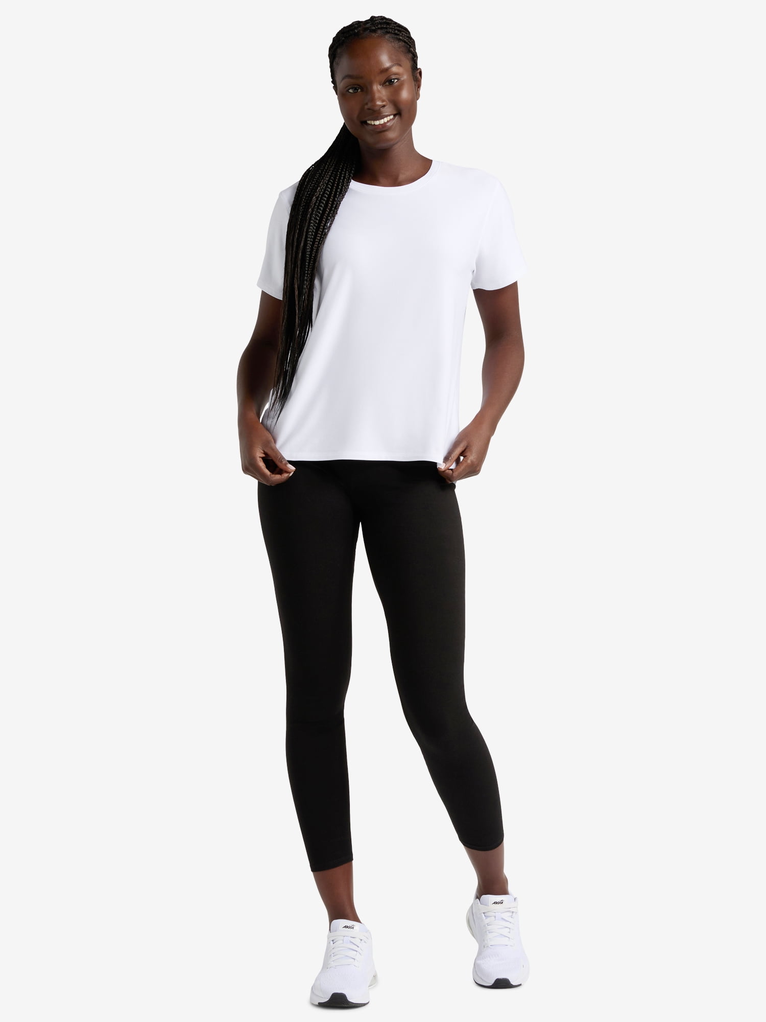 Athletic Works Women's and Women's Plus ButterCore Tee with Short Sleeves, Sizes XS-4X