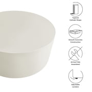 Brion Round Indoor - Outdoor Patio Concrete Coffee Table in White
