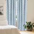 thumbnail image 2 of Ambesonne Ikat Curtains, Japanese Kimono Motifs, Pair of 28"x84", Blue Eggshell White, 2 of 5