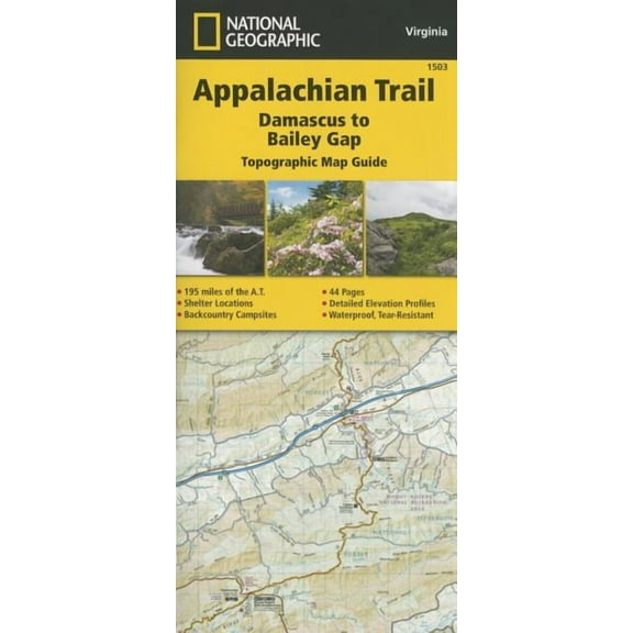 National Geographic Topographic Map Guide: Appalachian Trail: Damascus to Bailey Gap Map [Virginia] (Other)