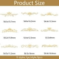 thumbnail image 2 of 9Pcs 1.6x1.6 Inch Golden Metal Stickers Crown Self-Adhesive Picture Sticker Vintage Border Scrapbook Edge Metal Stickers Gold Patterned Decal, 2 of 9