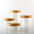 thumbnail image 2 of Clear Plastic Jar with Wooden Lid For Storage of Grains Nuts Biscuits and❄, 2 of 9