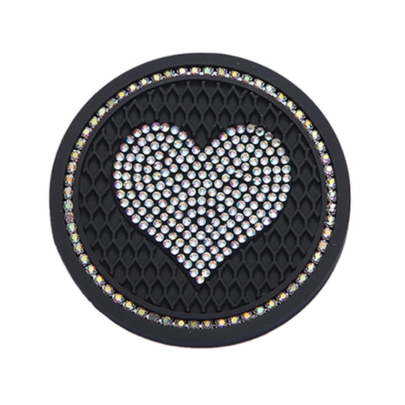 Car Water Cup Holder Pad Honeycomb Heart Embeded Design Non-slip Mat